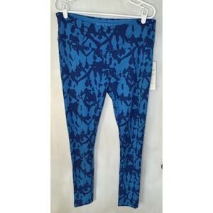 Objet d’ Art Blue Workout Yoga Running Capri Tights Pants Women Large NEW